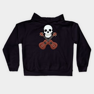 Skull and ukuleles Kids Hoodie